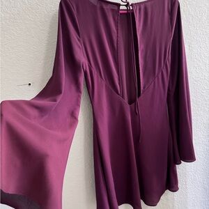 Elegant Plum Long Sleeve Dress